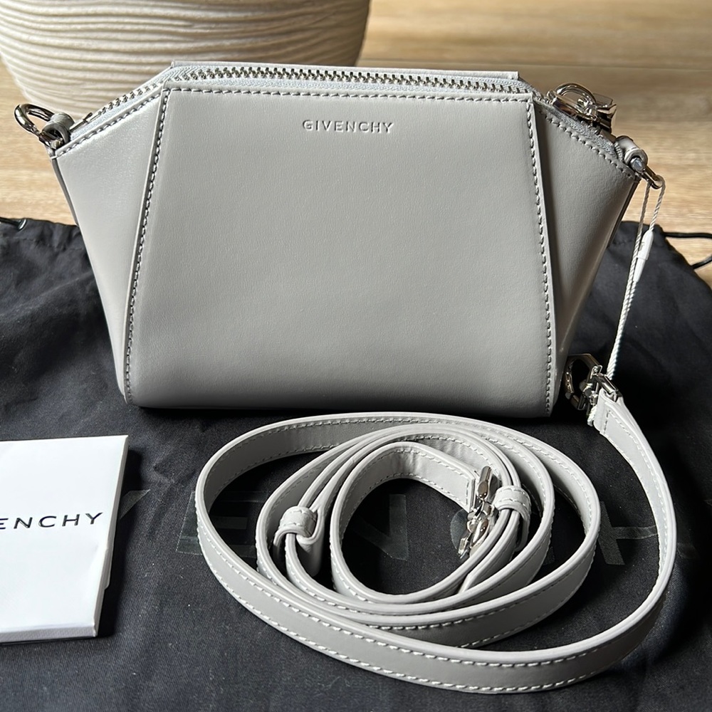 Givenchy Nano Antigona Leather Crossbody Bag Gray - Picture 3 of 12